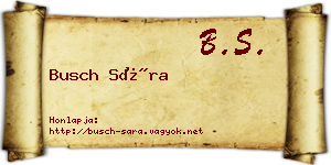 Busch Sára névjegykártya